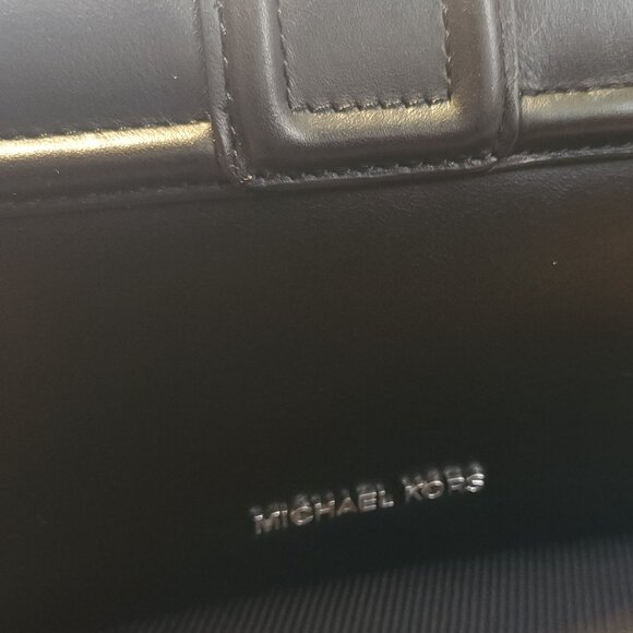 SILVER CHAINS!MICHAEL KORS Handbag w/Silver Lock & Link Chain BLK AUTHENTIC NEW - Picture 4 of 5